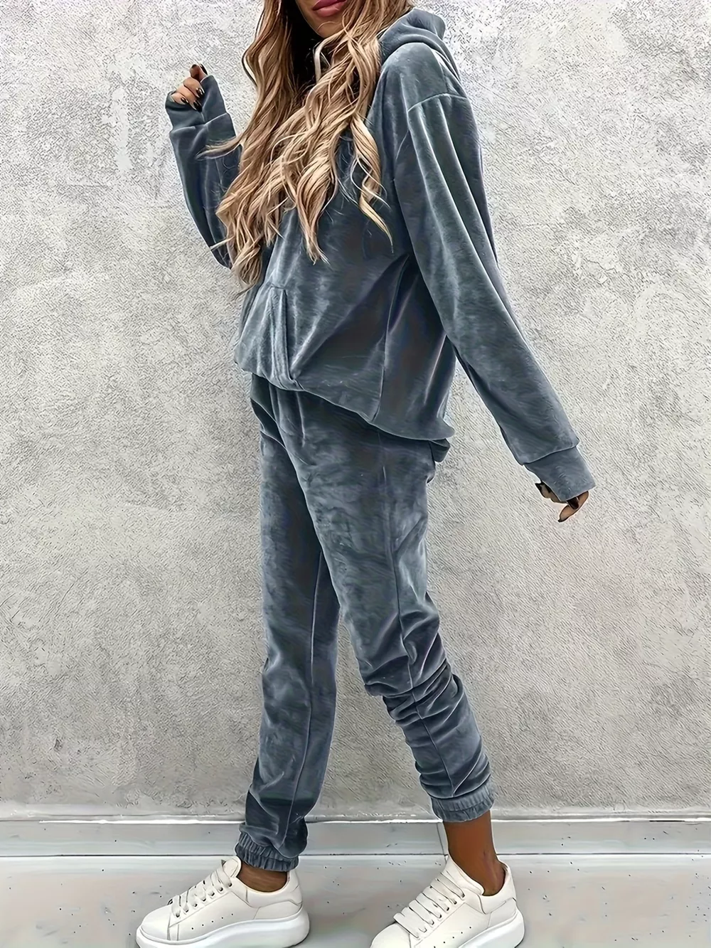 Velvet Long Sleeve Hoodie and Pants Set, image 16
