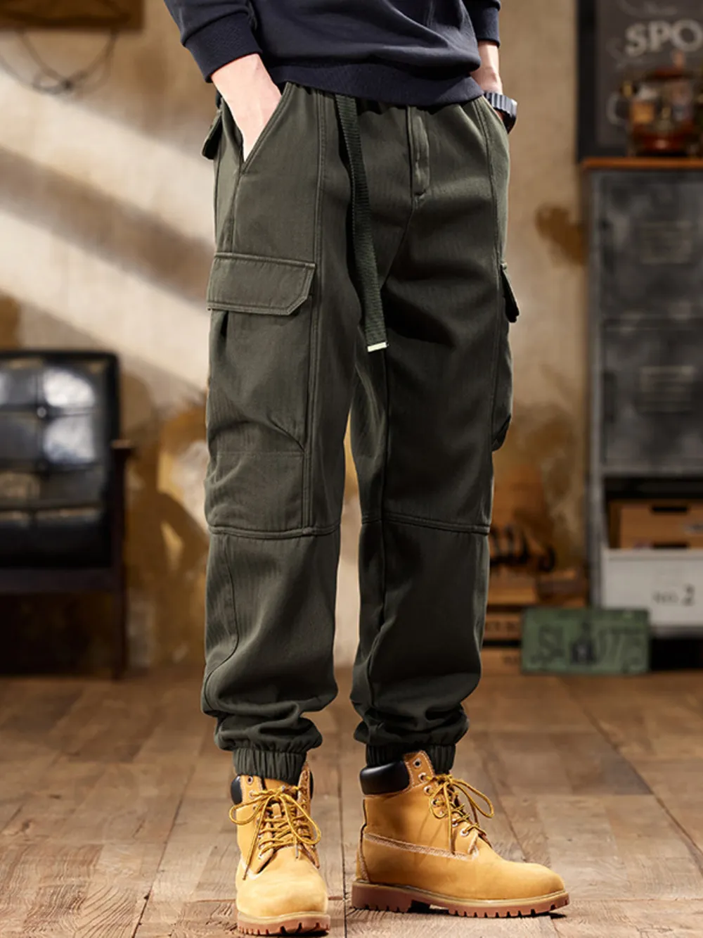 Men's Plus Size Casual Cargo Pants, image 8