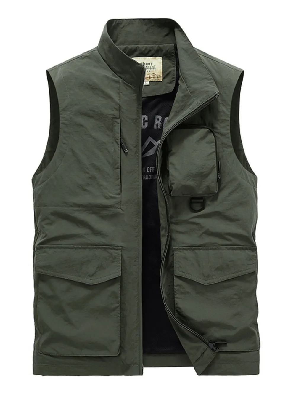 Men's Plus Size Multi-Pocket Zip Up Vest, image 5