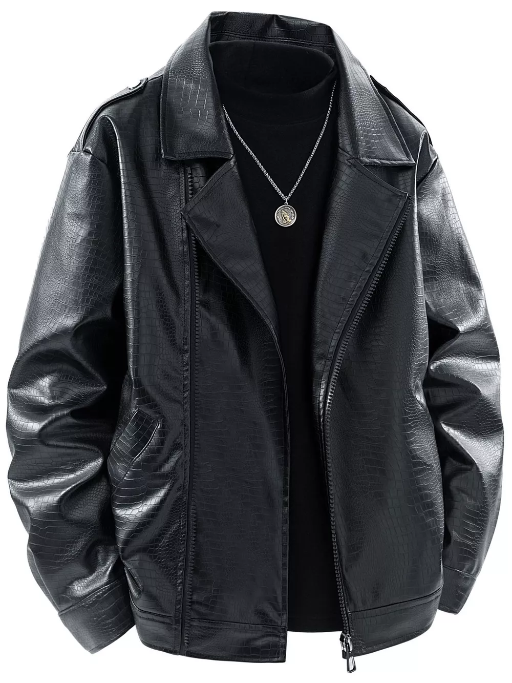 Men's Plus Size Lapel Collar Long Sleeve Outerwear, image 3