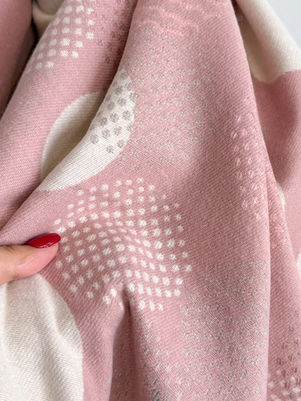 Polka Dot Raw Hem Scarf, image 5