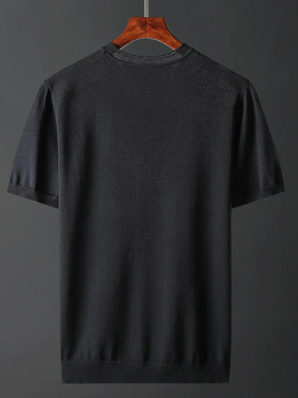 Men's Plus Size Diamond Pattern Knit T-Shirt, image 6