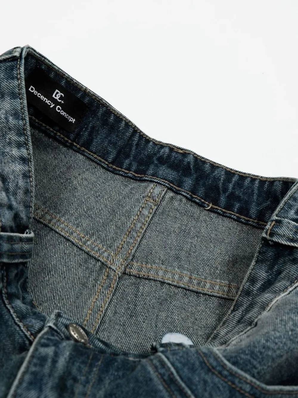 Men's Pearl Embellished Wide Leg Denim Shorts, image 8