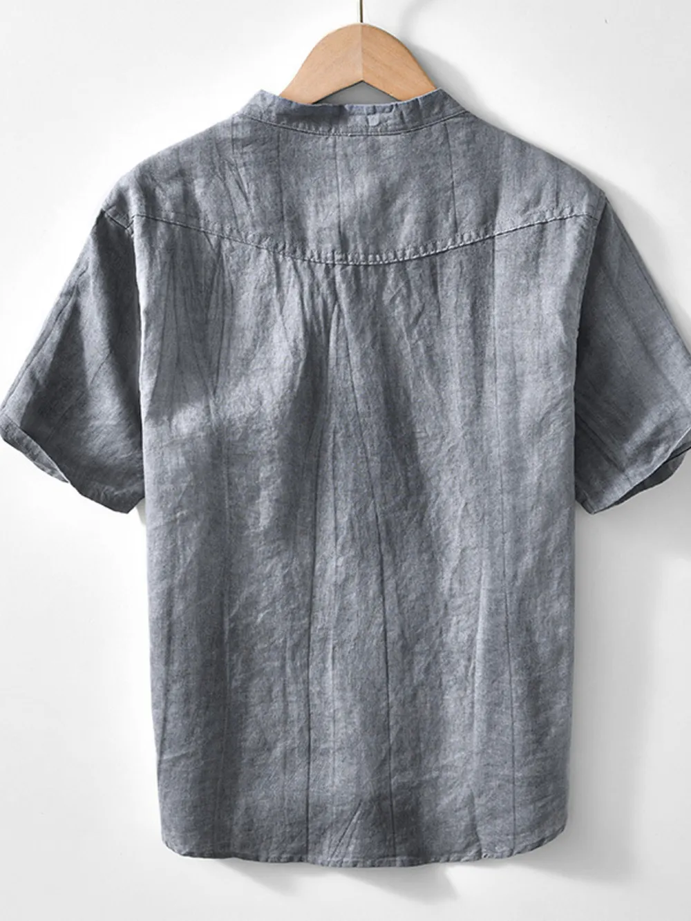 Men's Plus Size Button Detail Short Sleeve Shirt, image 2
