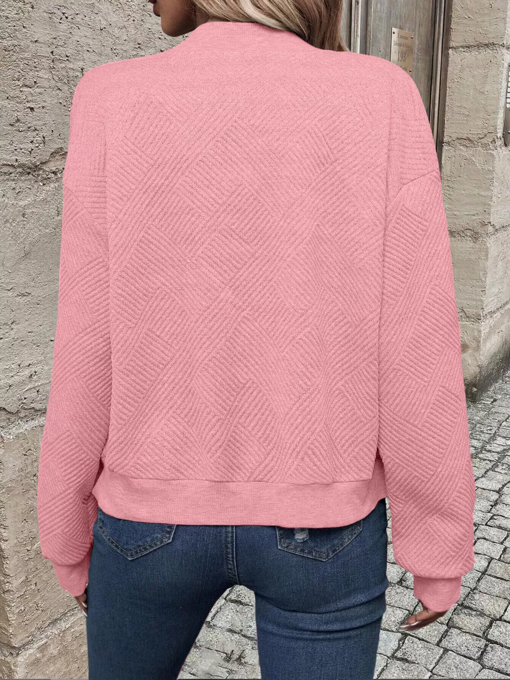 Textured Knit Zip-Up Jacket, image 8