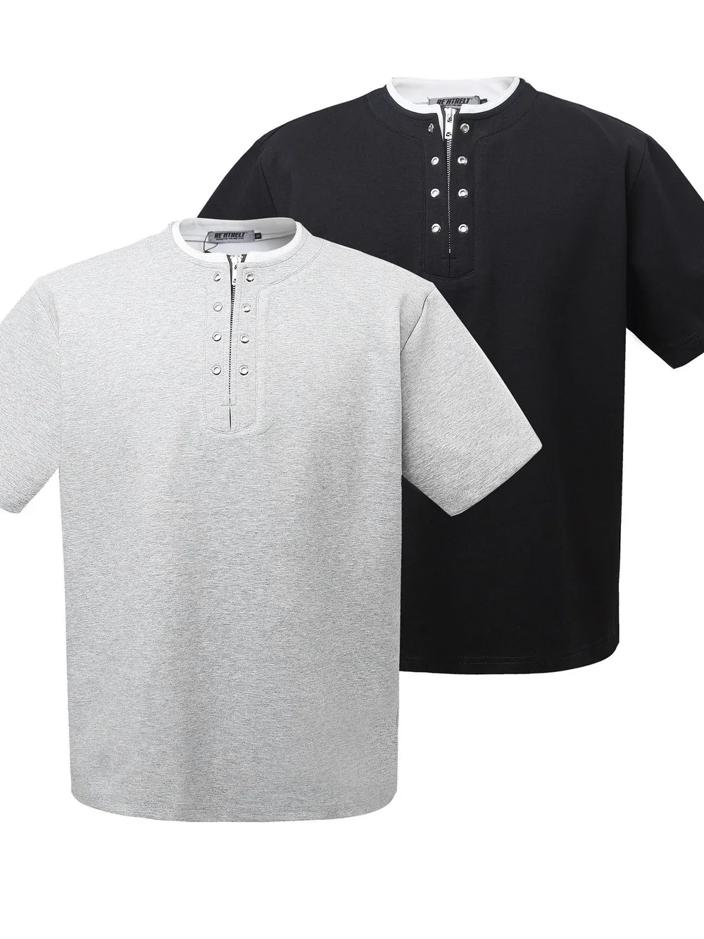 Men's Contrast Half Zip Short Sleeve T-Shirt, image 5