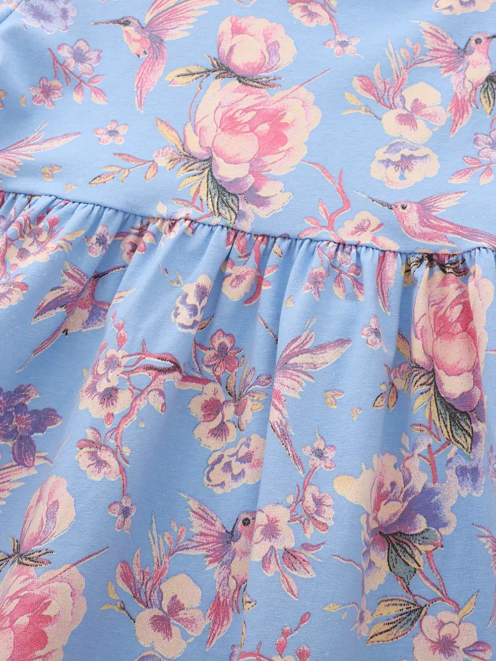 Children's Floral Print Short Sleeve Casual Dress, image 3