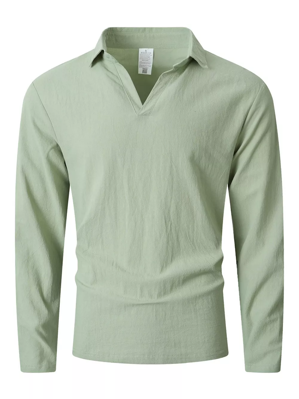 Men's Full Size Casual Long Sleeve Linen-Blend Shirt Plus Size, image 2
