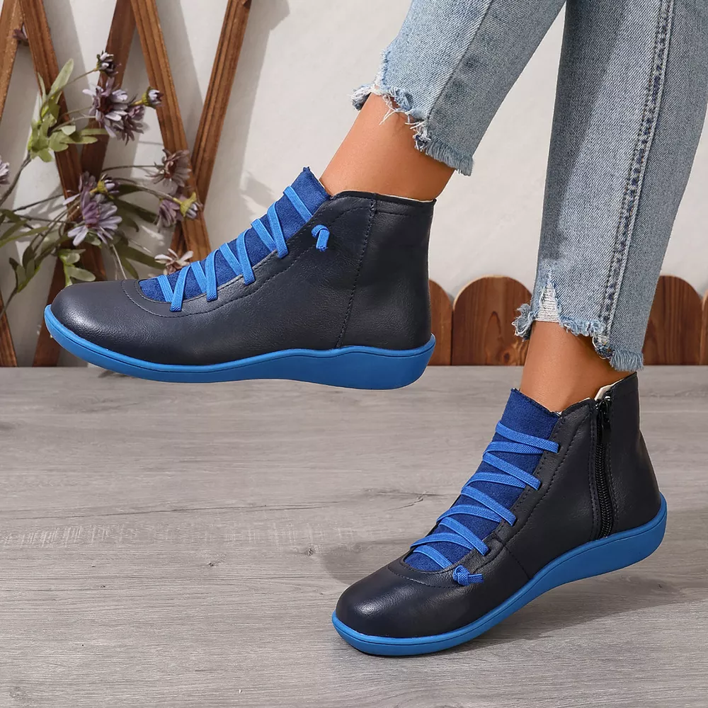 Lace-Up Faux Leather Ankle Boots, image 22