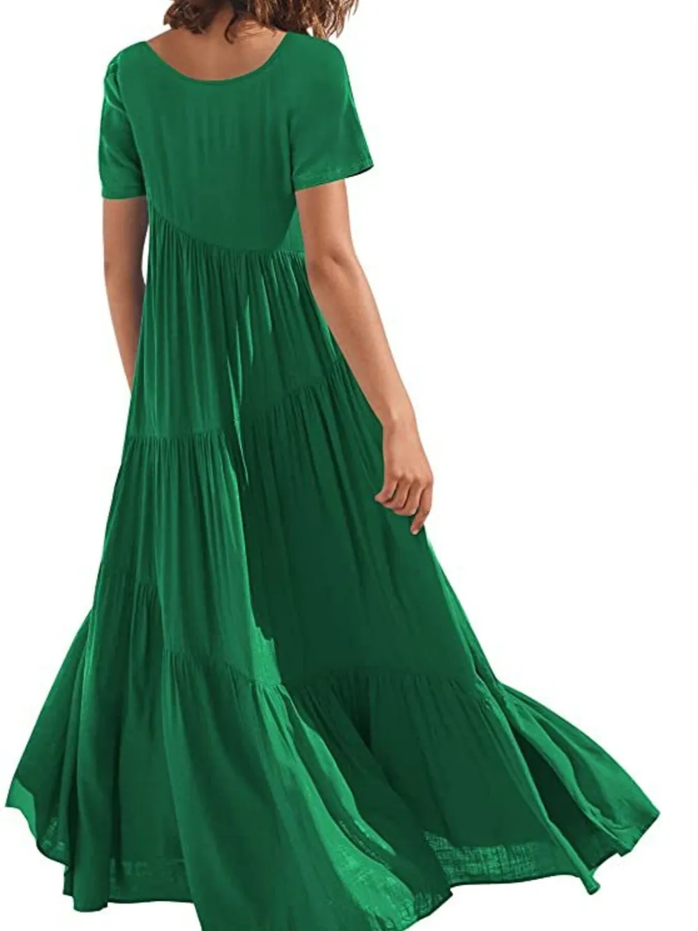 Round Neck Tiered Ruffle Maxi Dress, image 22