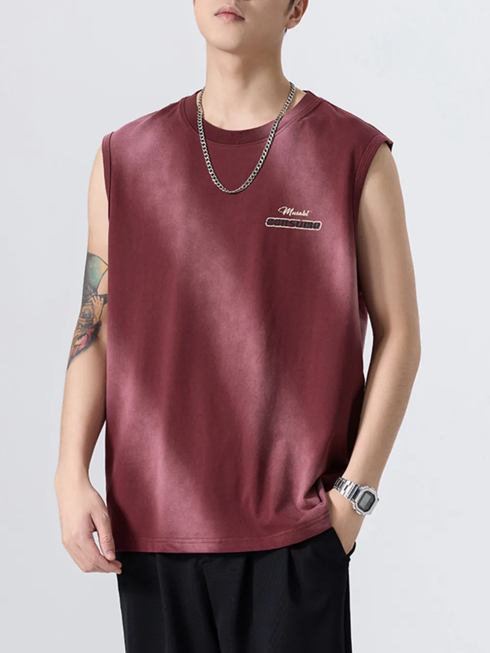 Men's Plus Size Round Neck Tank, image 4