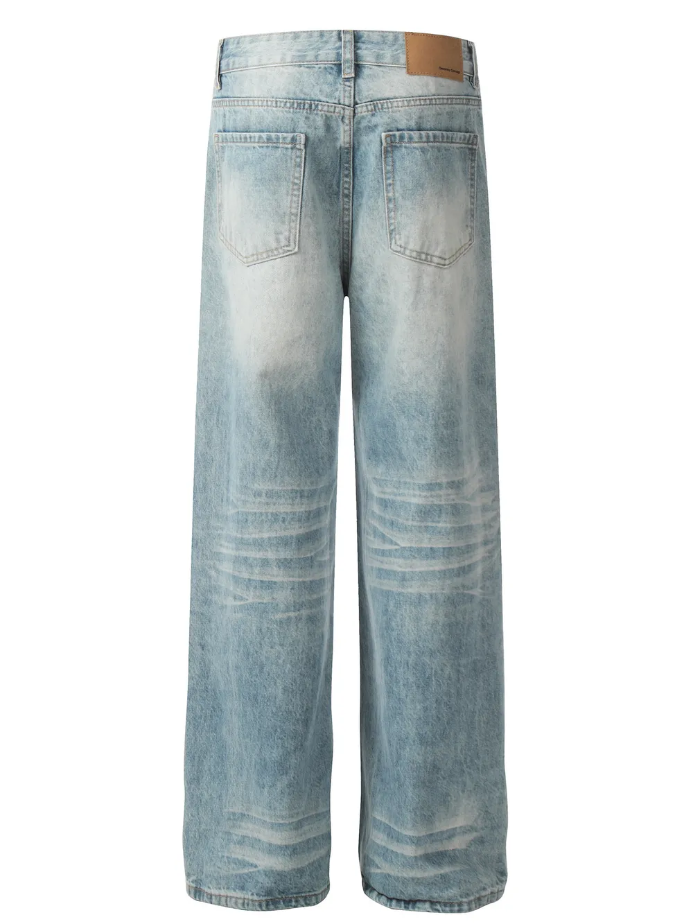 Men's High-Waist Wide Leg Vintage Wash Jeans, image 3