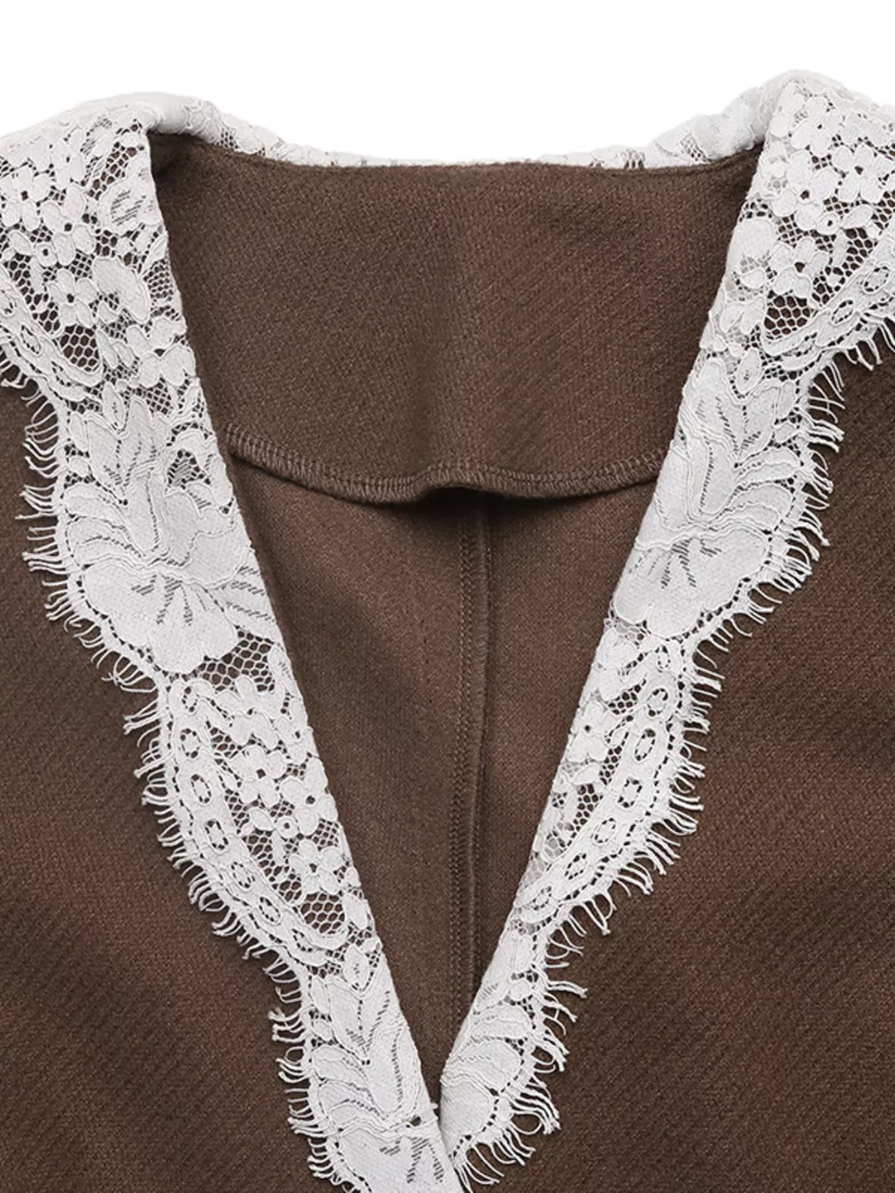 Lace Trim Button Up Blazer, image 6