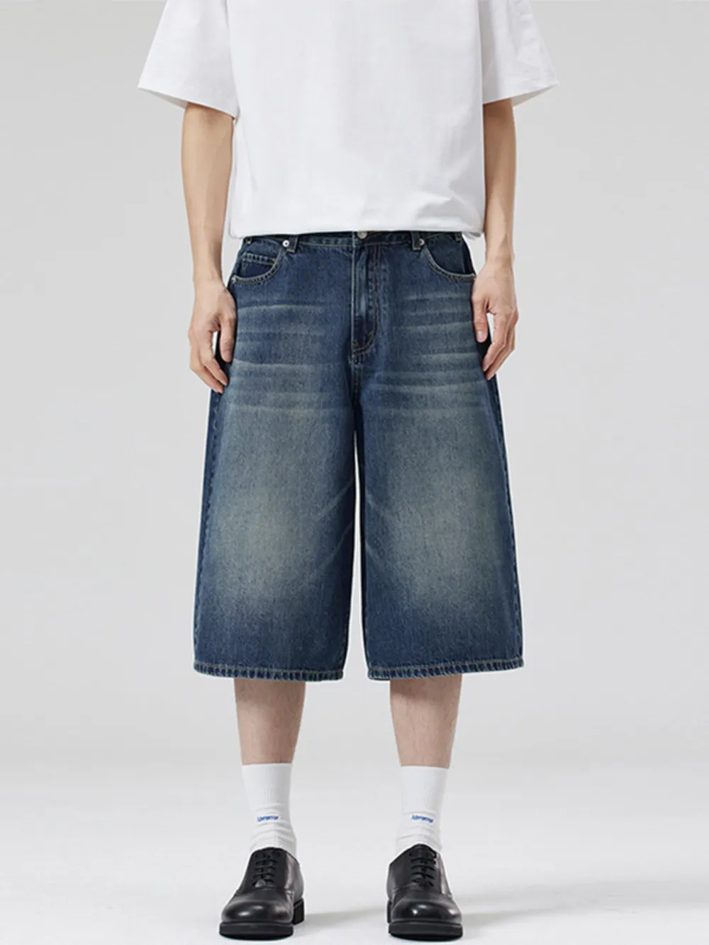 Men's Wide-Leg Denim Shorts, image 3
