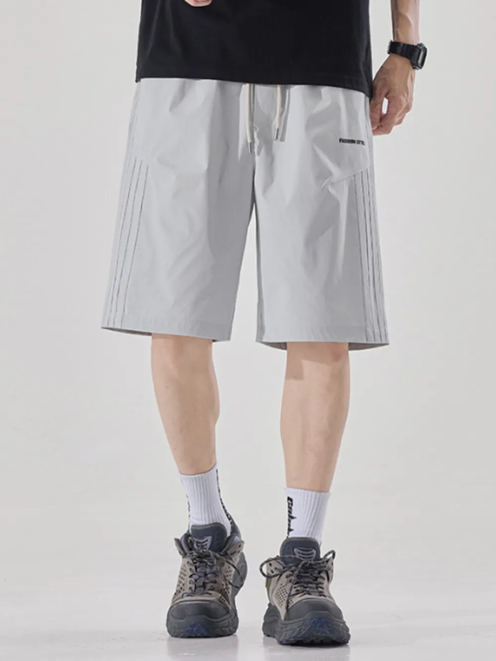 Men's Plus Size Drawstring Loose Fit Shorts, image 4