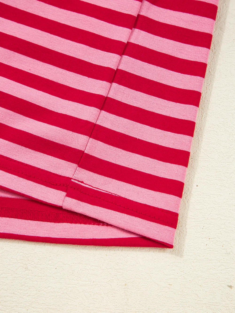 Contrast Striped Drop Shoulder V Neck Top, image 6