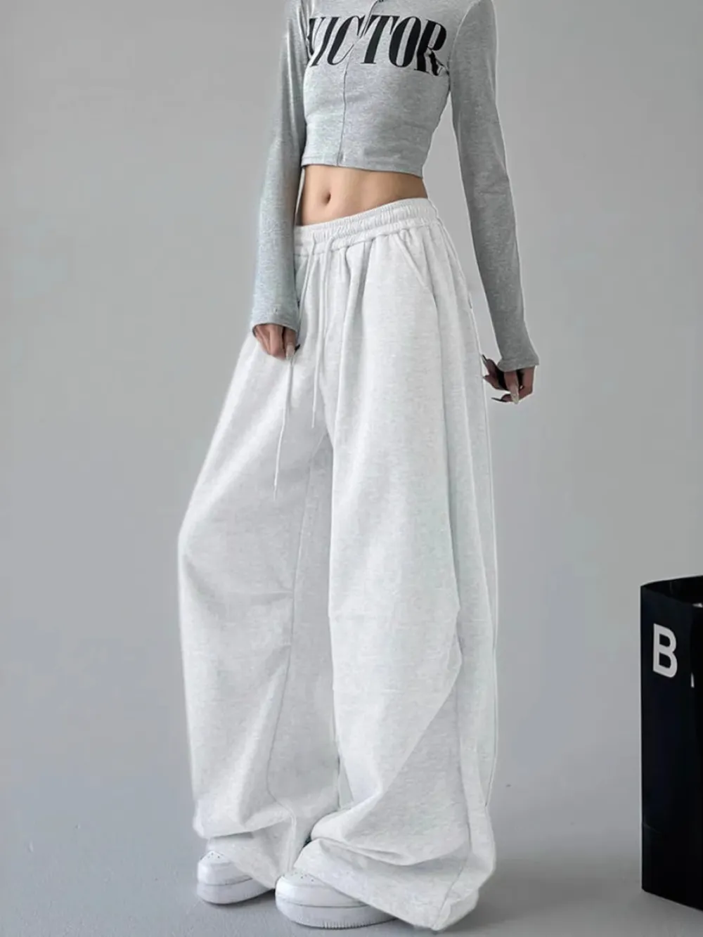 Oversized Wide Leg Drawstring Pants, image 3