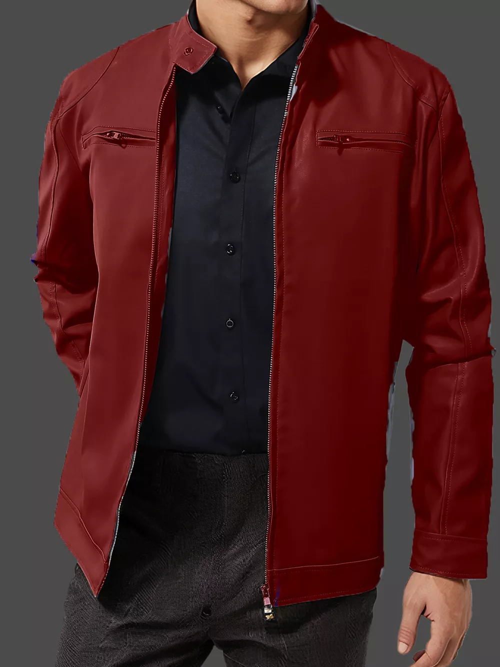 Men's Full Size Zip Up Long Sleeve Jacket Plus Size, image 15
