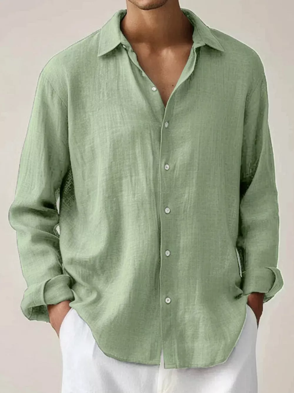 Men's Full Size Button Up Long Sleeve Shirt Plus Size, image 8