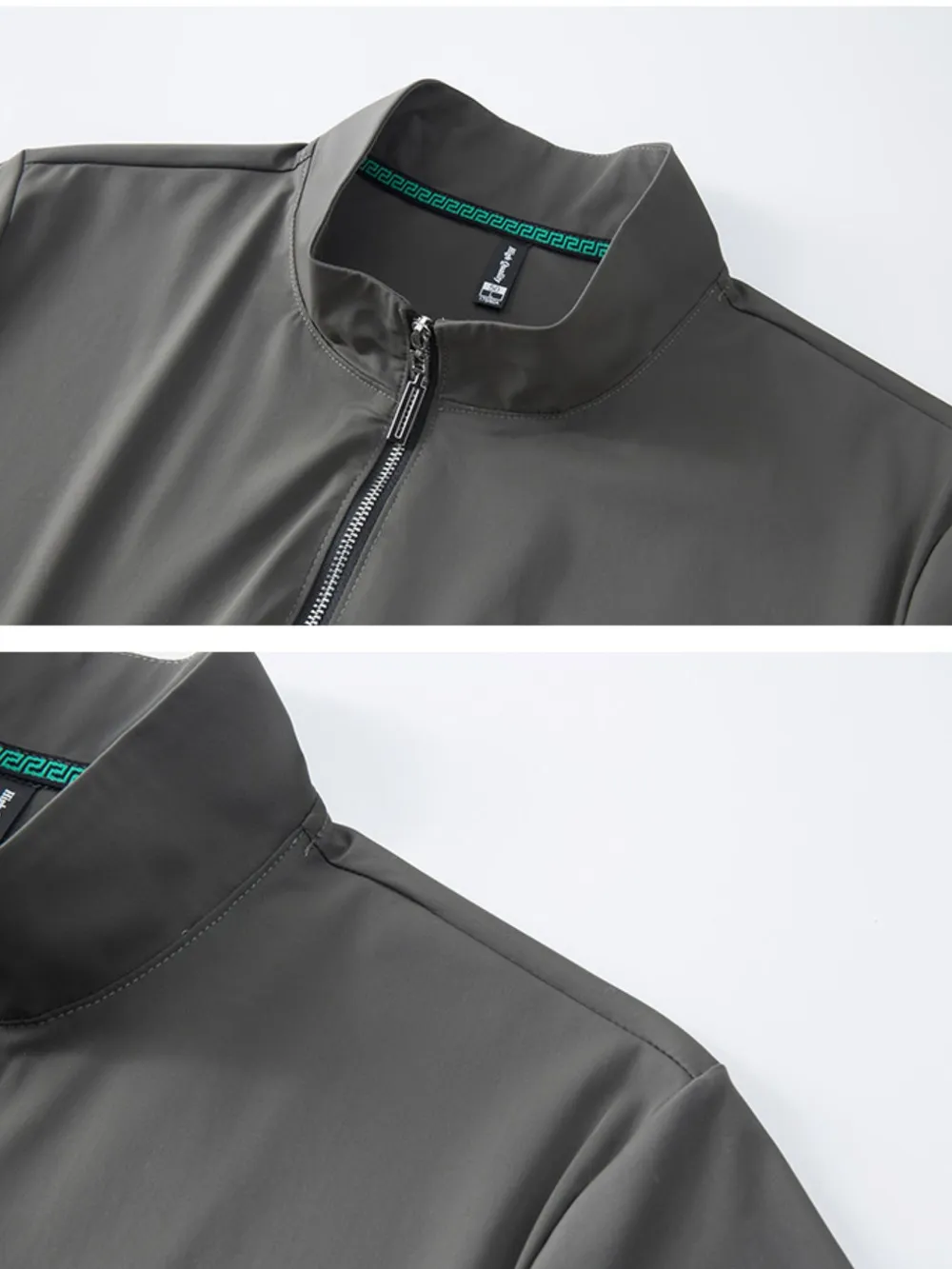 Men's Plus Size Zip Up Short Sleeve Top, image 9