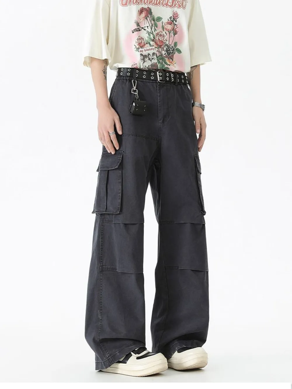 Men's Wide Leg Cargo Pants, image 3