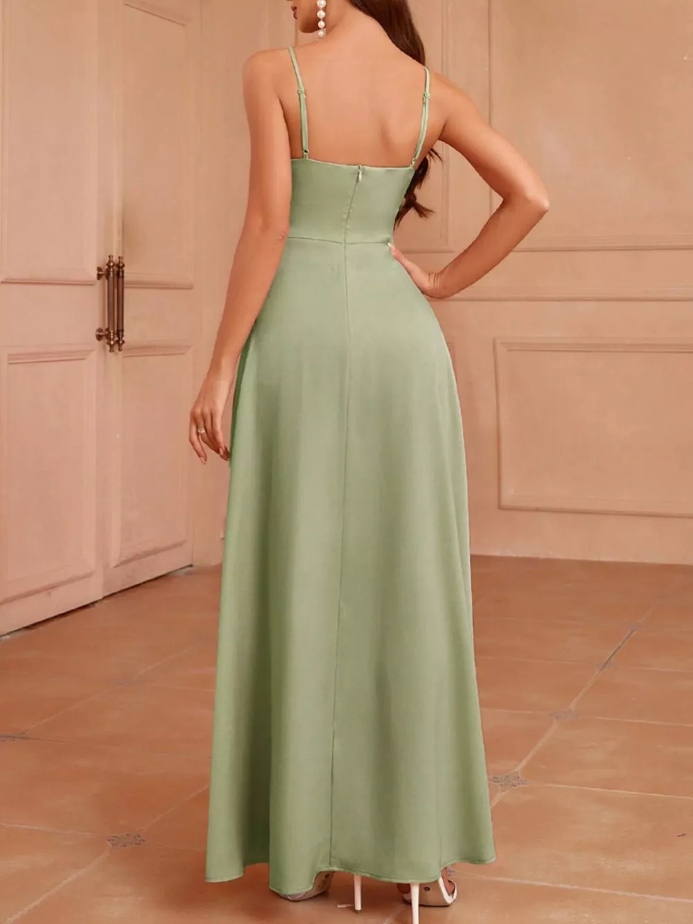 Slit Spaghetti Strap Maxi Dress, image 17
