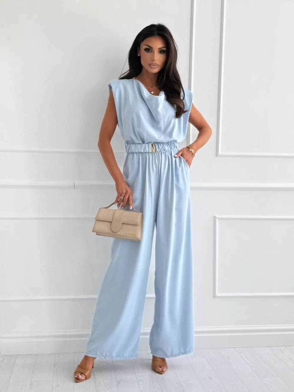 Cowl Neck Wide-Leg Jumpsuit, image 18