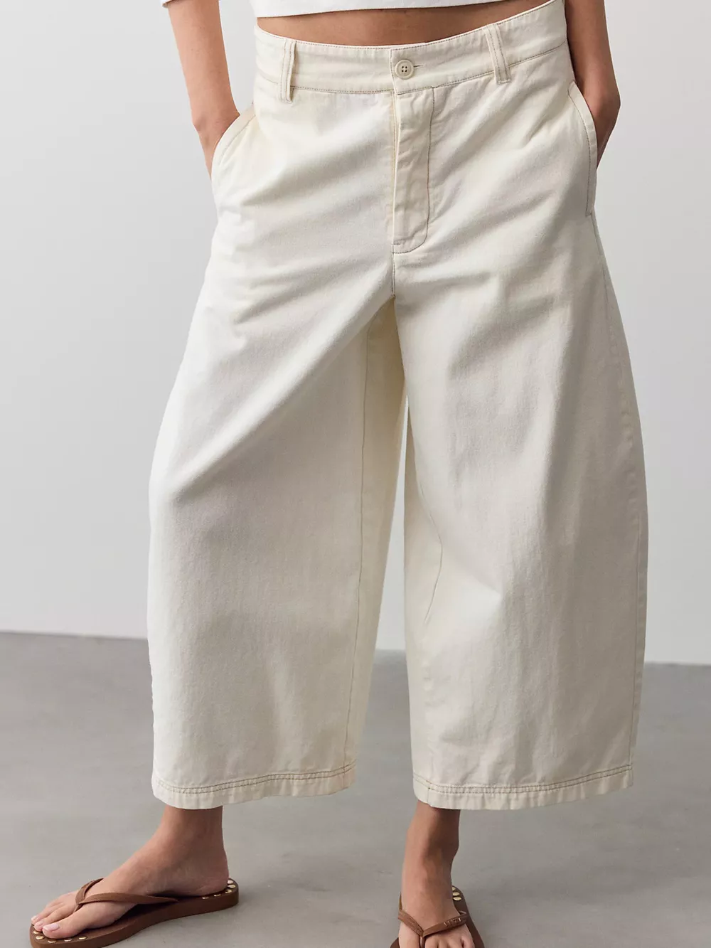 Christmas Outfit Wide-Leg Cropped Jeans, image 12