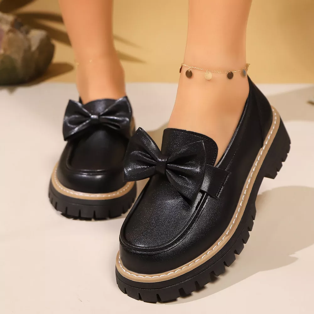 Bow Decor Chunky Loafers, image 7