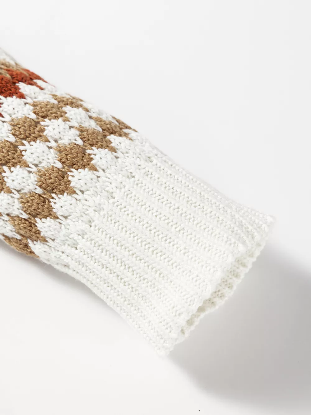 Stripe Eyelet Patterned Drop Shoulder Sweater, image 8