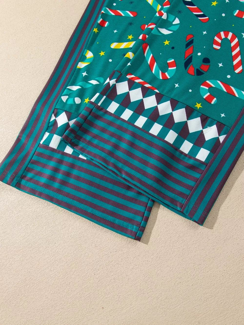 Abstract Candy Cane Print Long Sleeve Two Piece Lounge Set, image 14