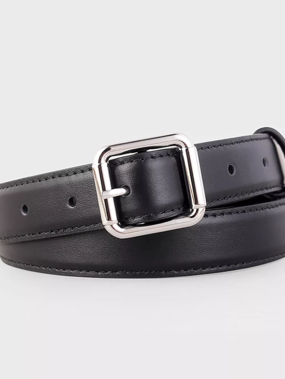 Square Buckle Leather Belt