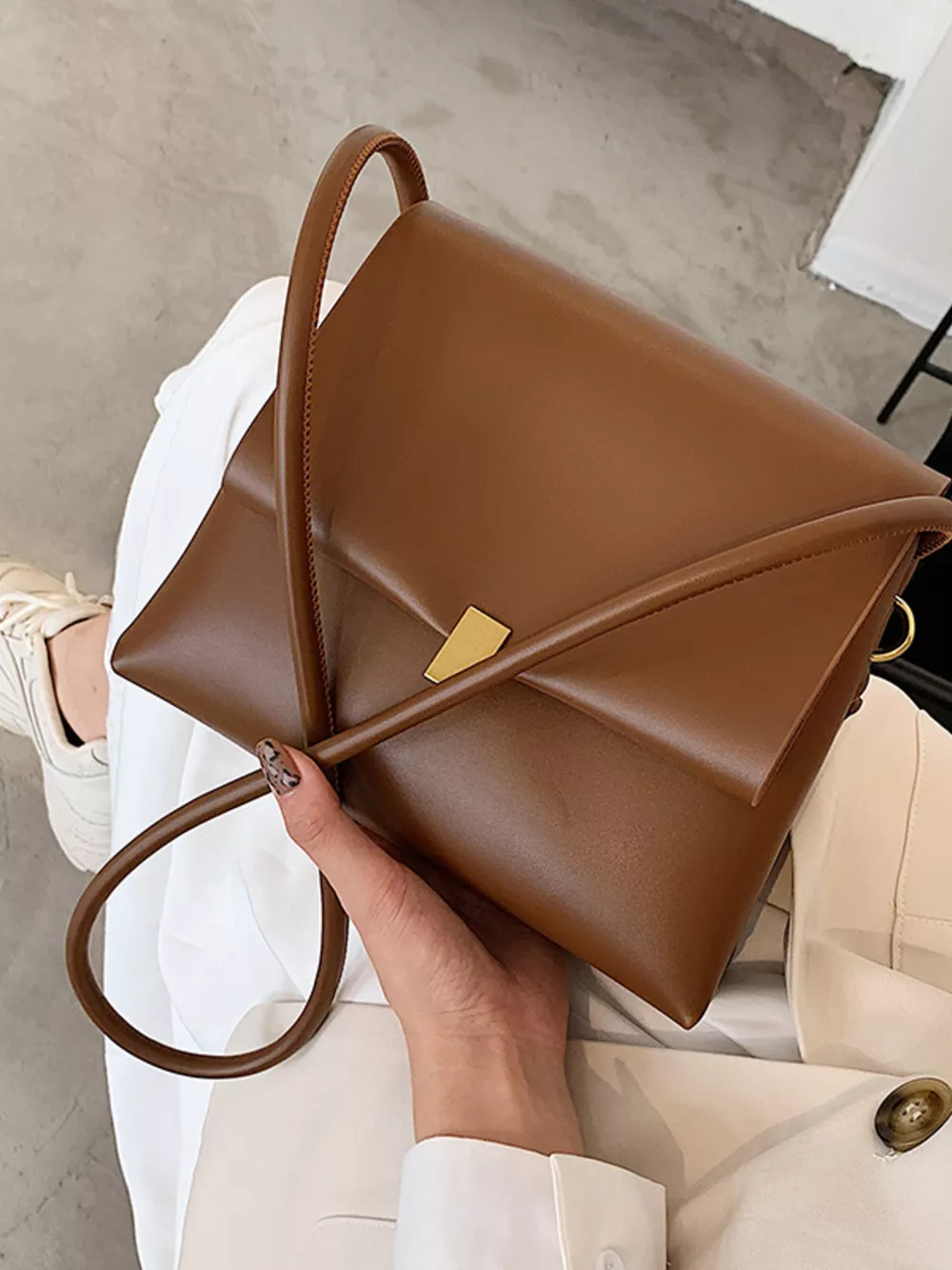 Flap Leather Crossbody Bag, image 5