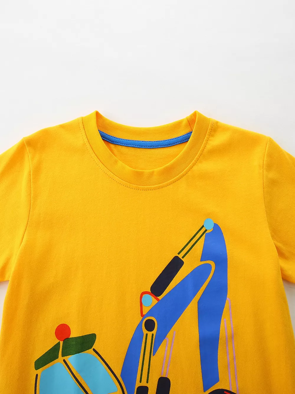 Children's Cartoon Vehicle Graphic Crew Neck T-Shirt Set, image 4