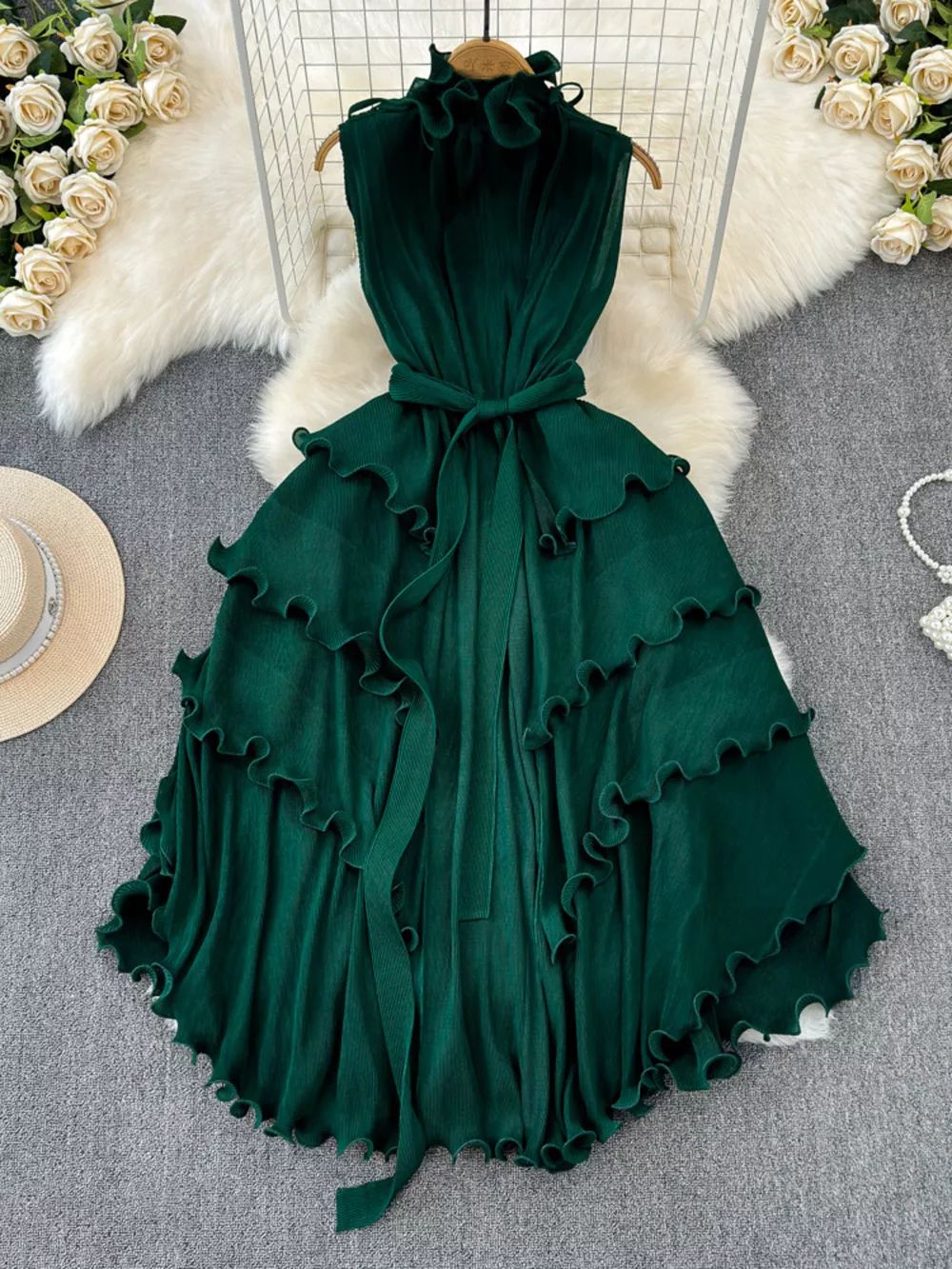 Ruffled Tiered Sleeveless Midi Dress, image 13