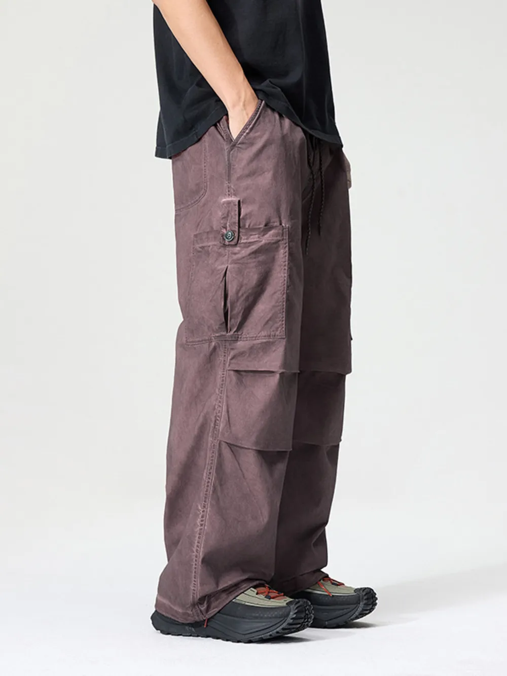 Men's Full Size Wide Leg Cargo Pants Plus Size, image 7