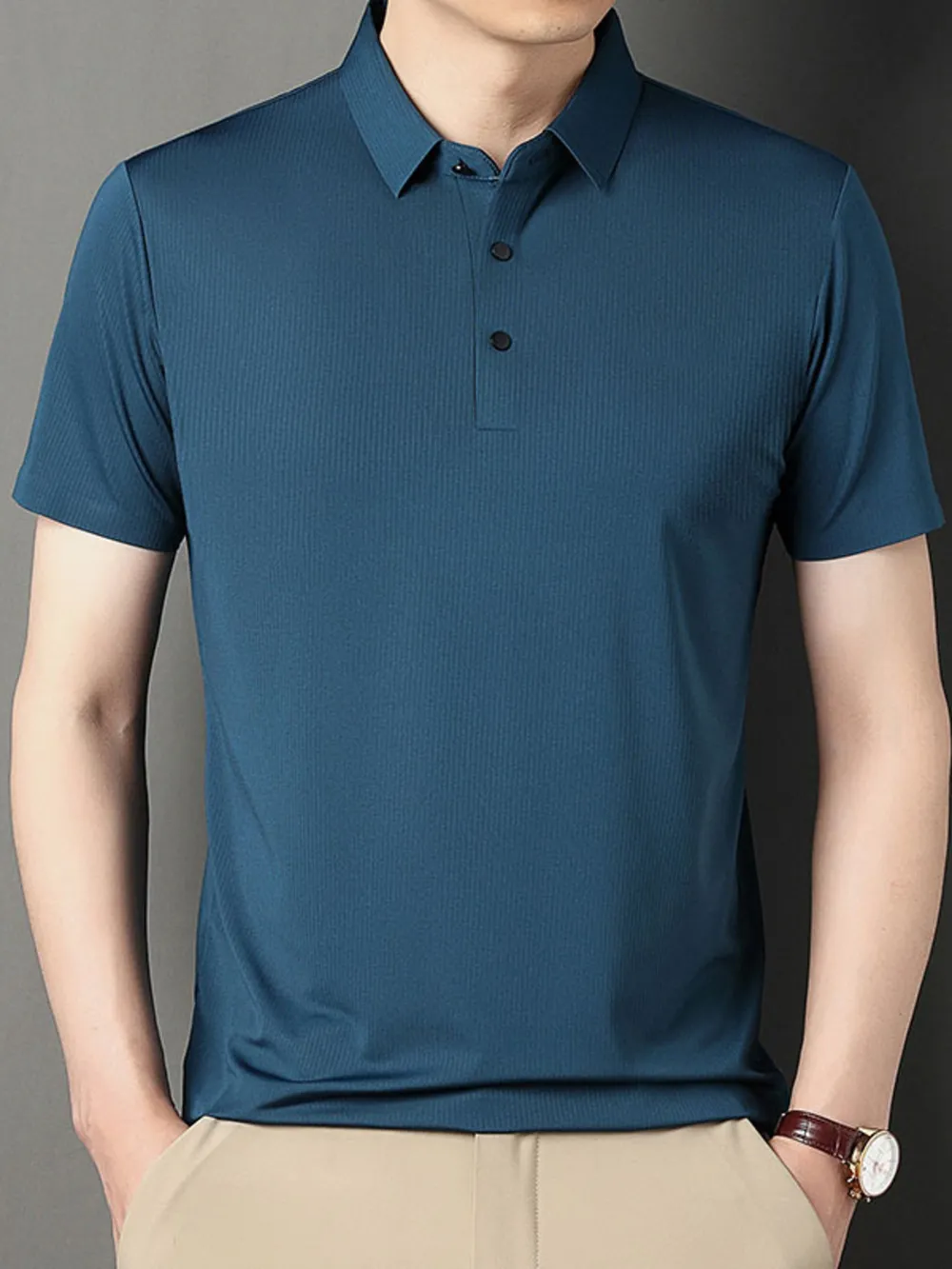Men's Plus Size Short Sleeve Casual Polo Shirt, image 3