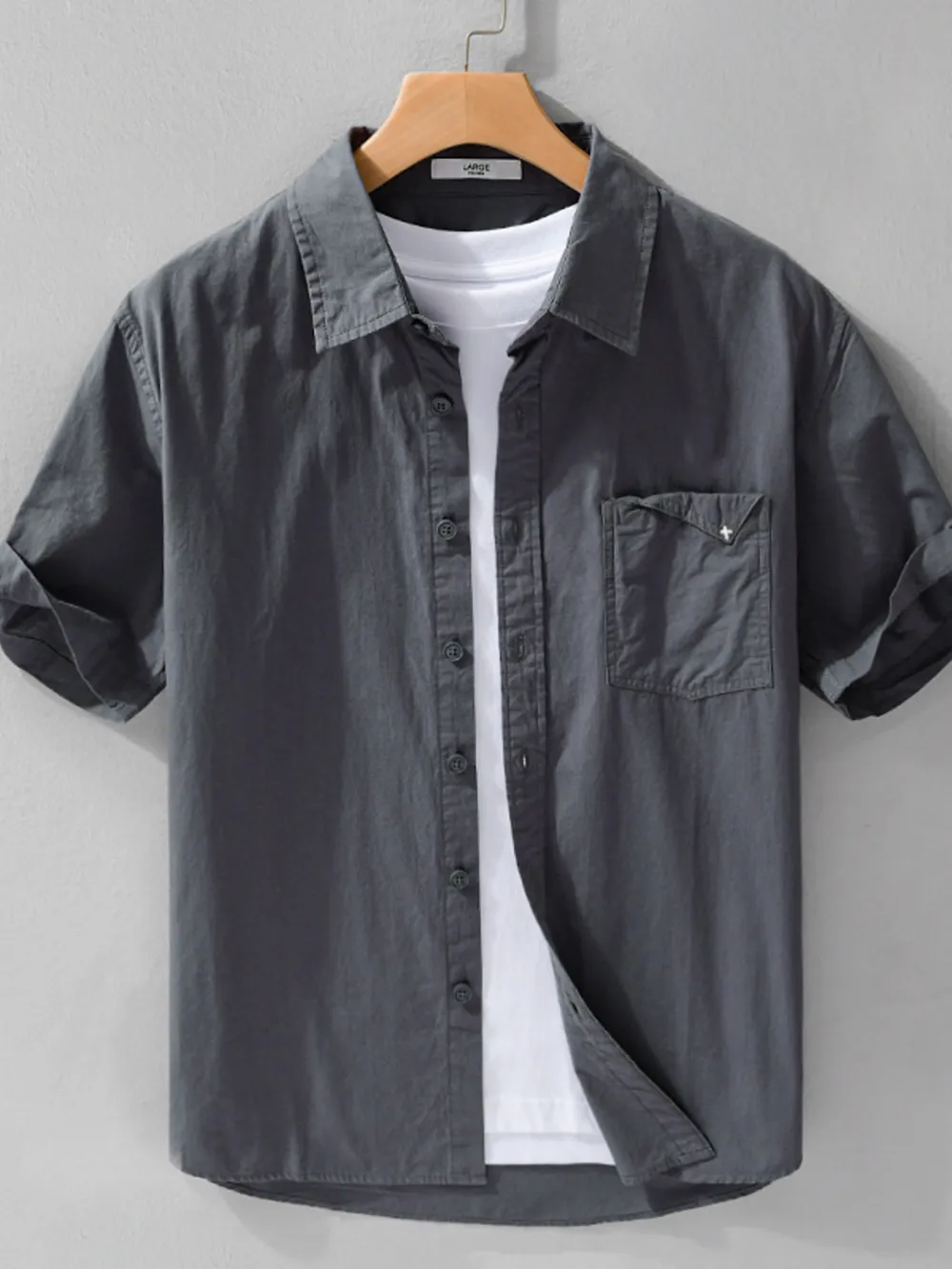 Men's Plus Size Button Up Short Sleeve Shirt, image 7