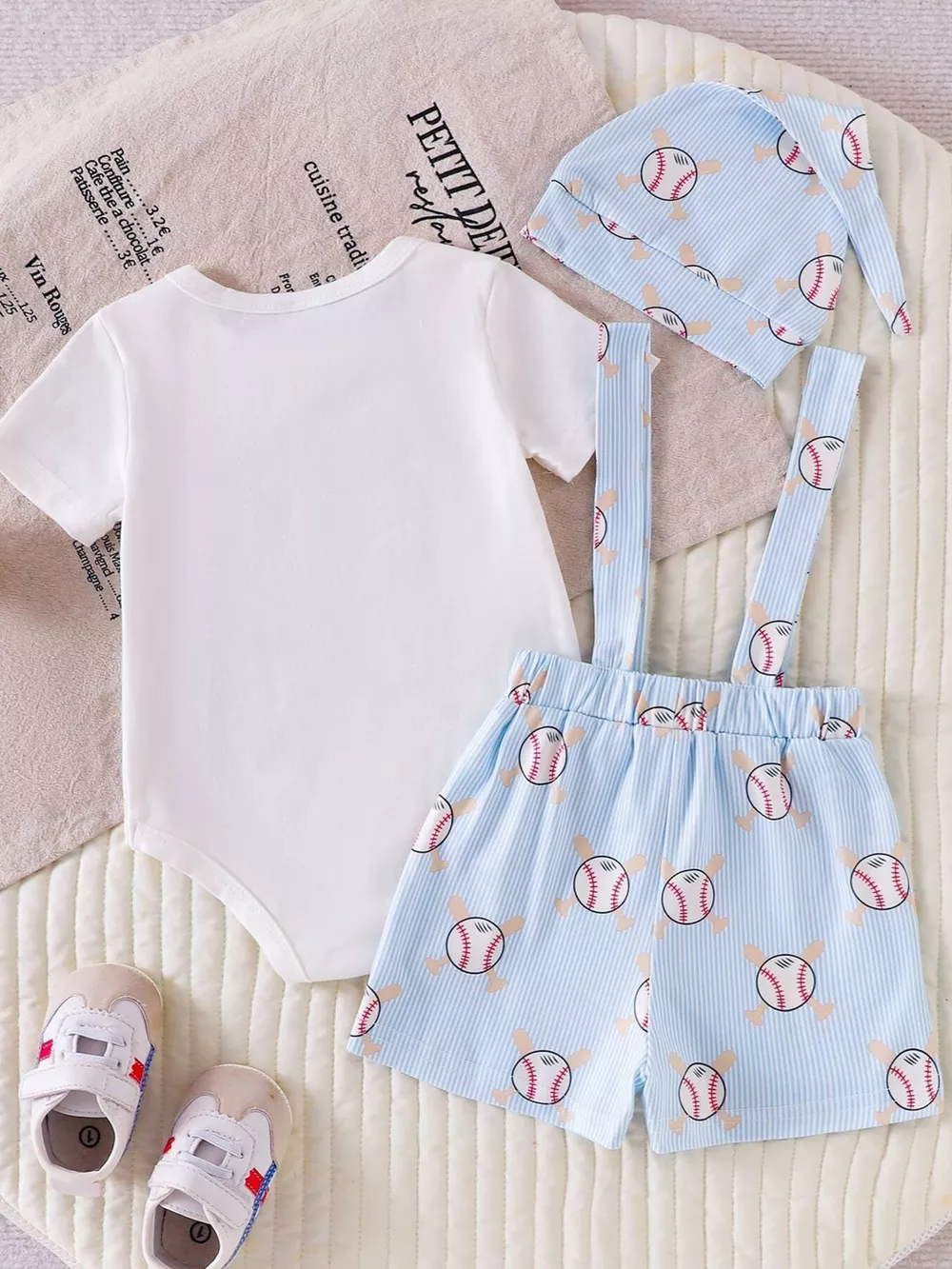 Children's Baseball Themed Bodysuit and Suspender Set, image 8