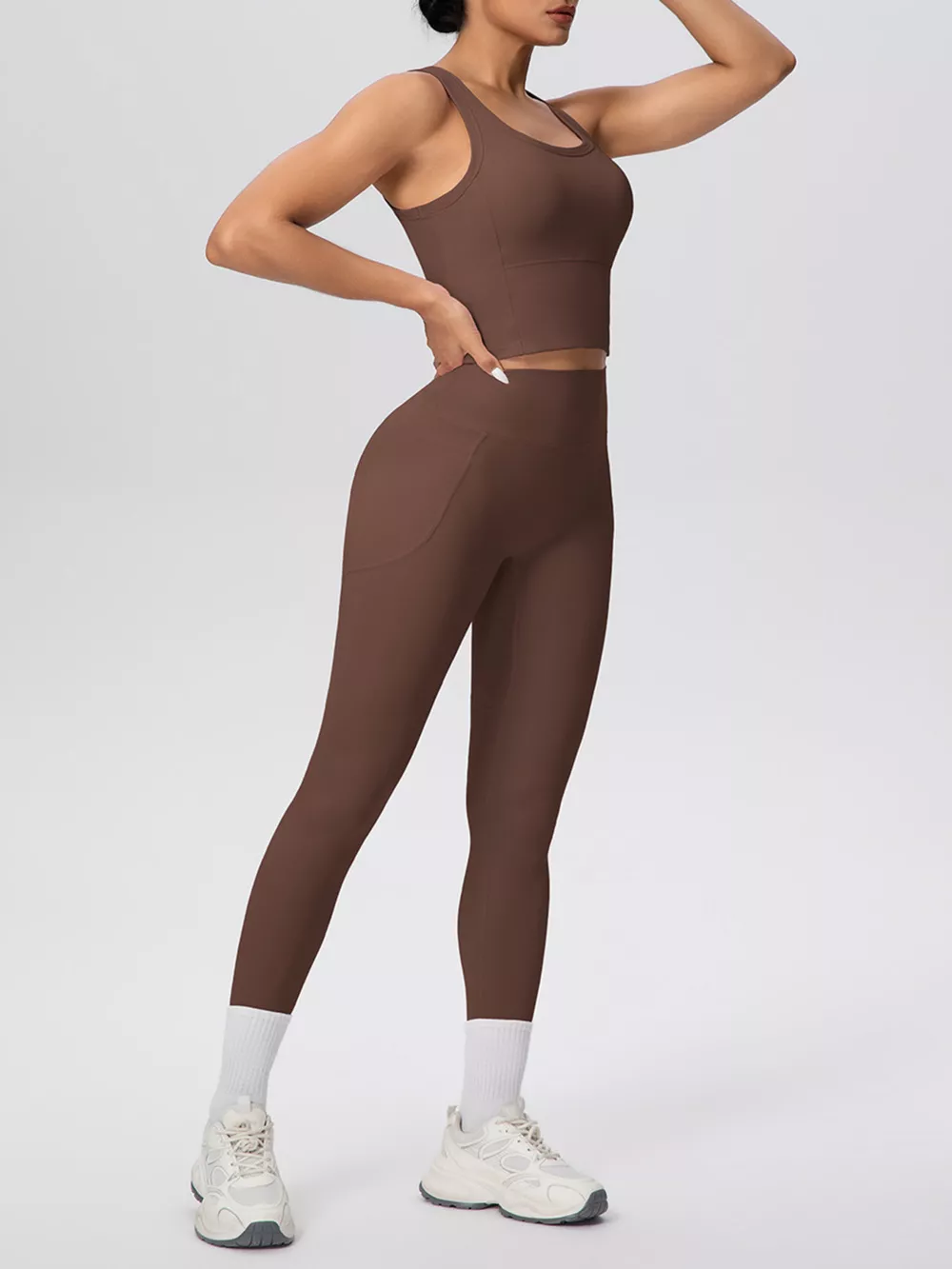 Scoop Neck Tank and High-Waisted Leggings Active Set, image 15
