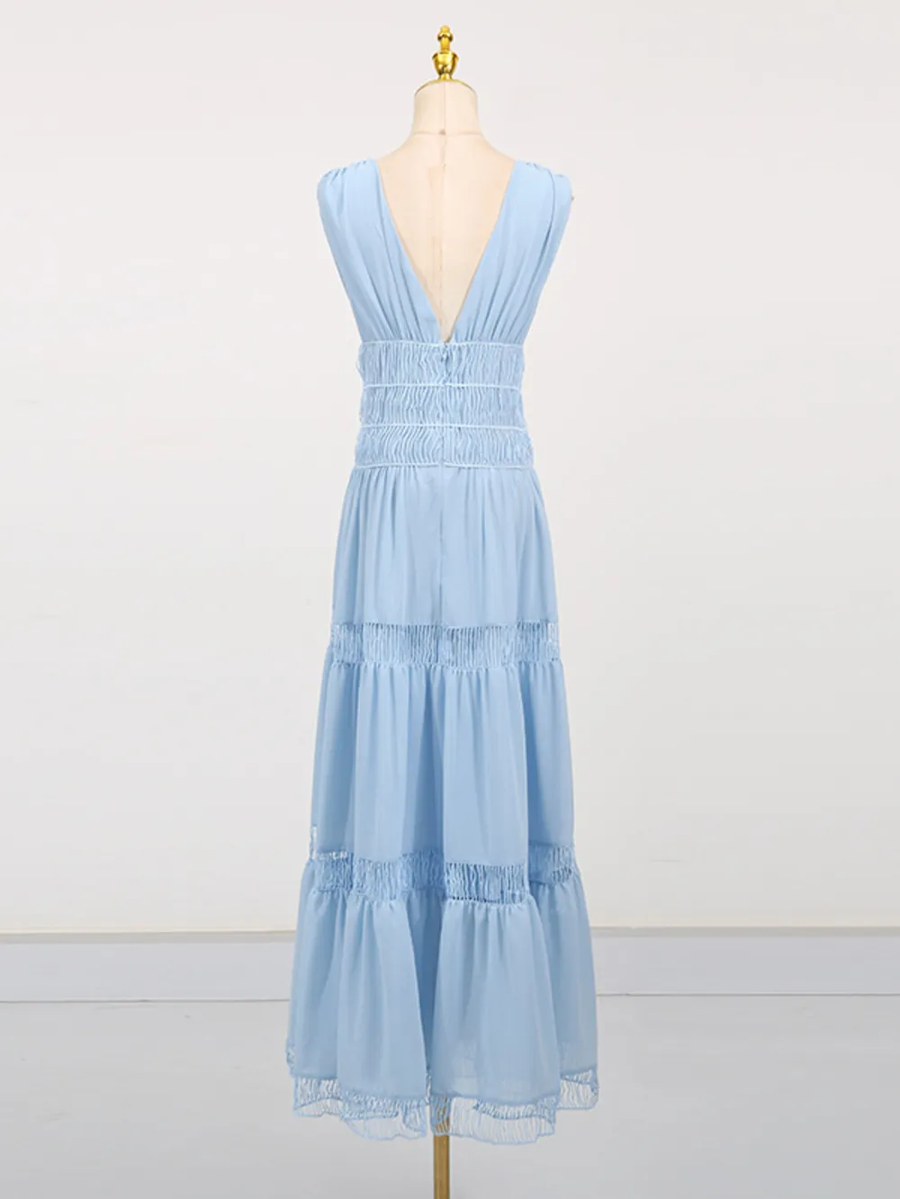 Tiered V-Neck Sleeveless Maxi Dress, image 12