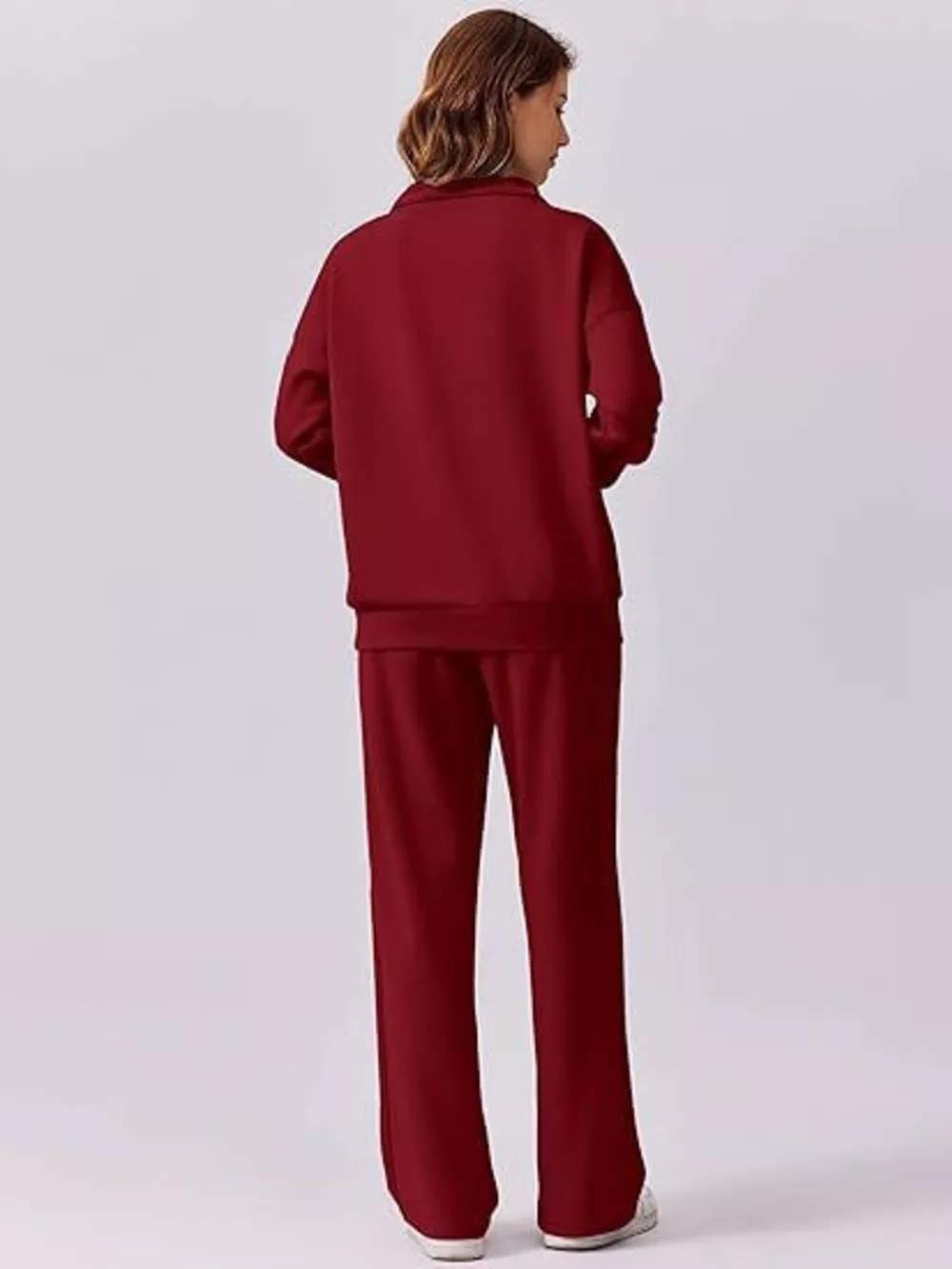 Relaxed Fit Quarter-Zip Top and Pants Set, image 11