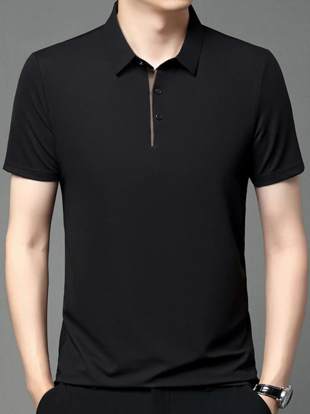 Men's Button Detail Short Sleeve Polo