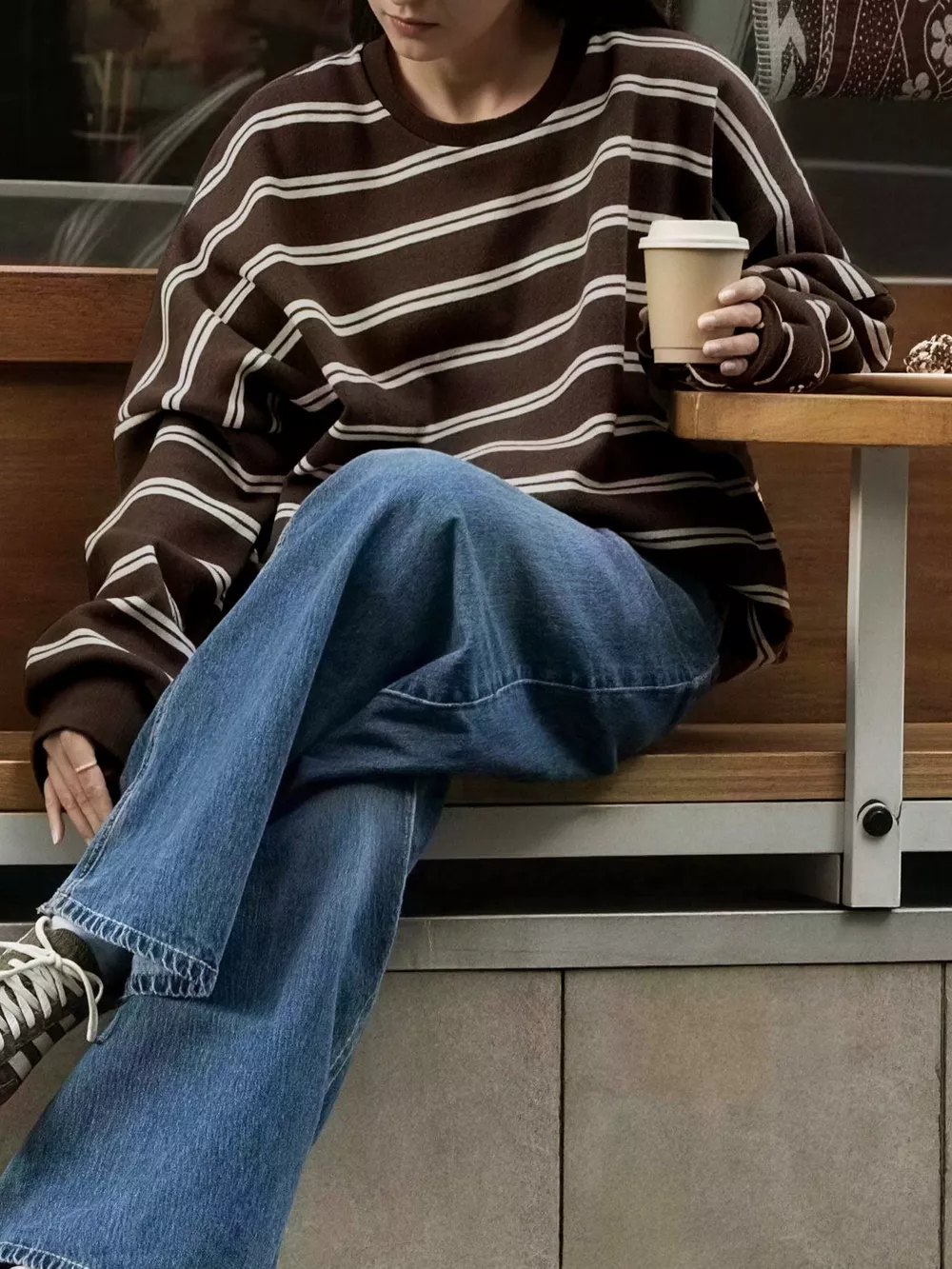 Striped Long-Sleeve Crew Neck T-Shirt, image 2