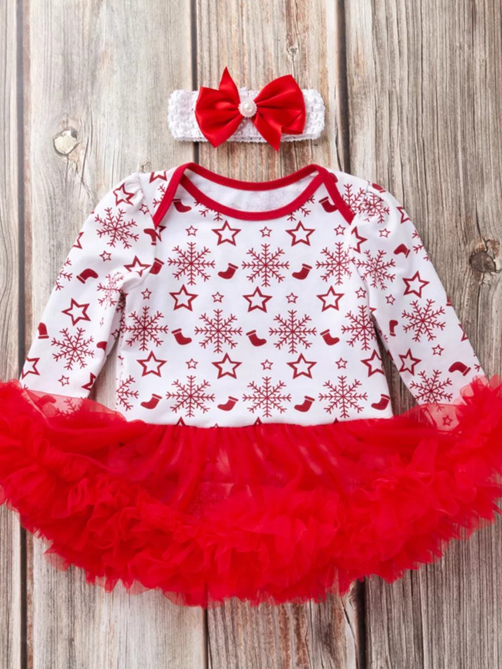 Children's Christmas One Piece Dress with Headband, image 5