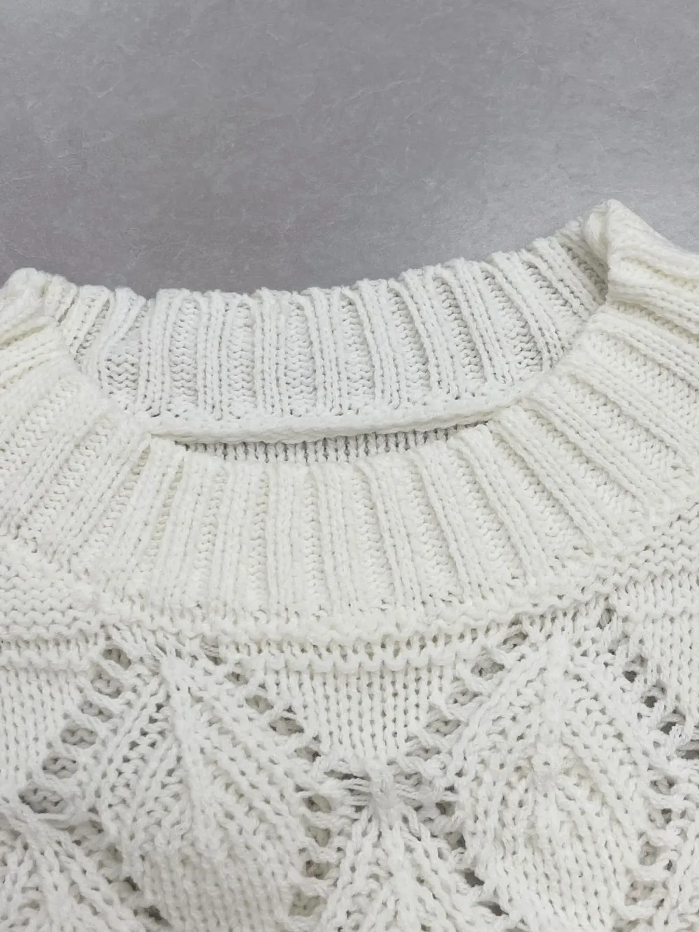Crochet Ruffled Hem Long Sleeve Sweater, image 7