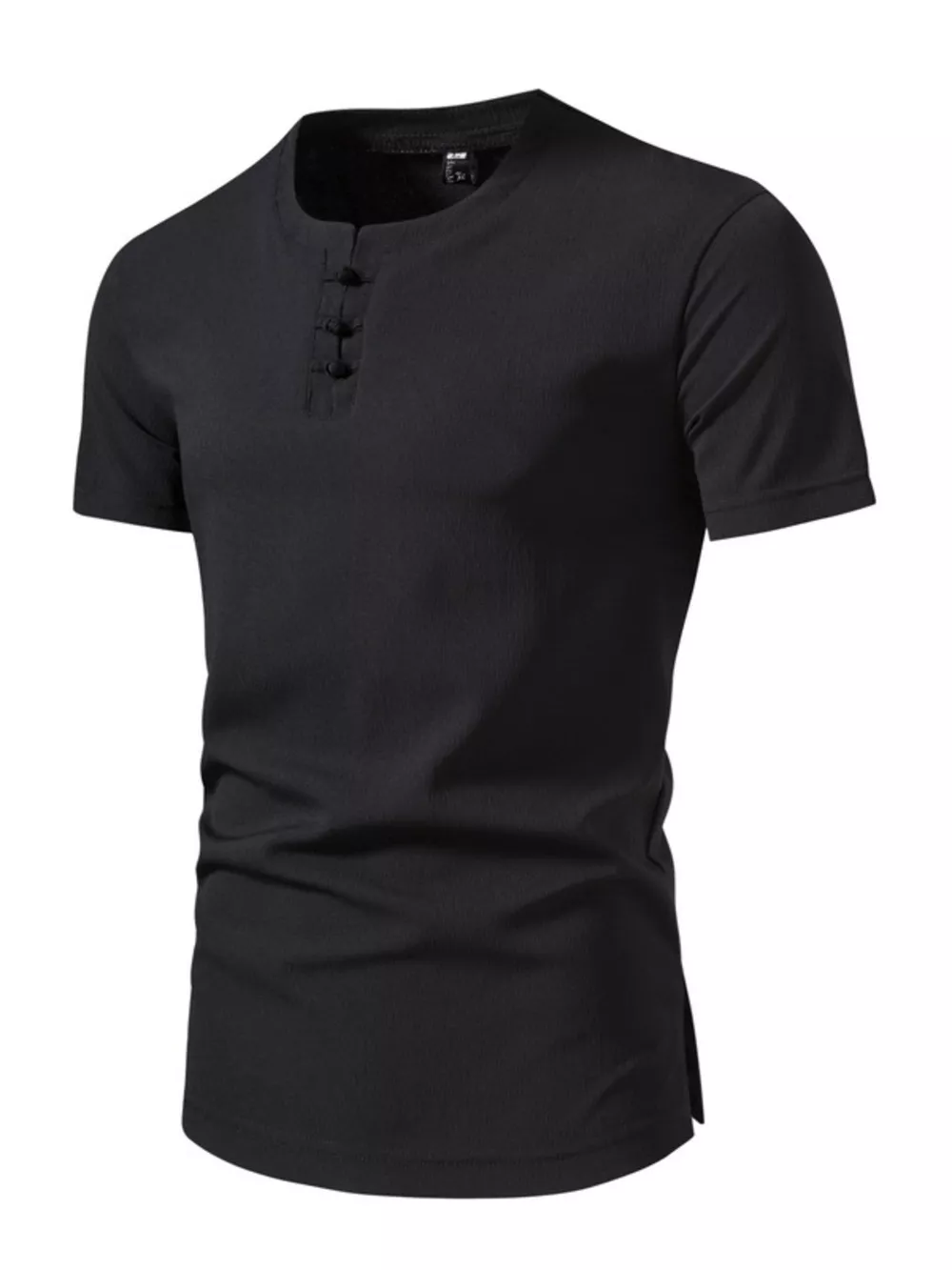 Men's Plus Size Casual Button Henley T-Shirt