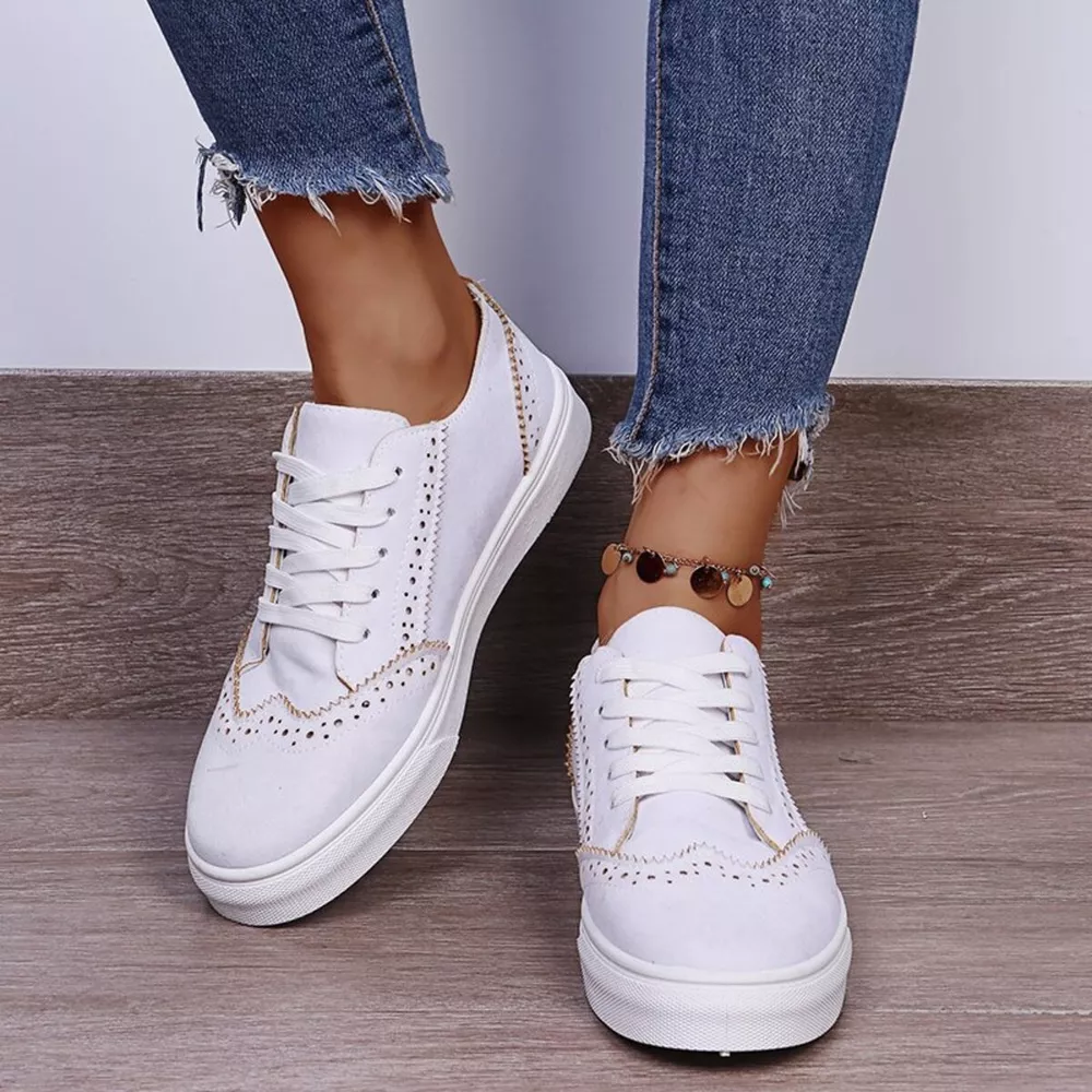 Lace Up Round Toe Sneakers, image 3