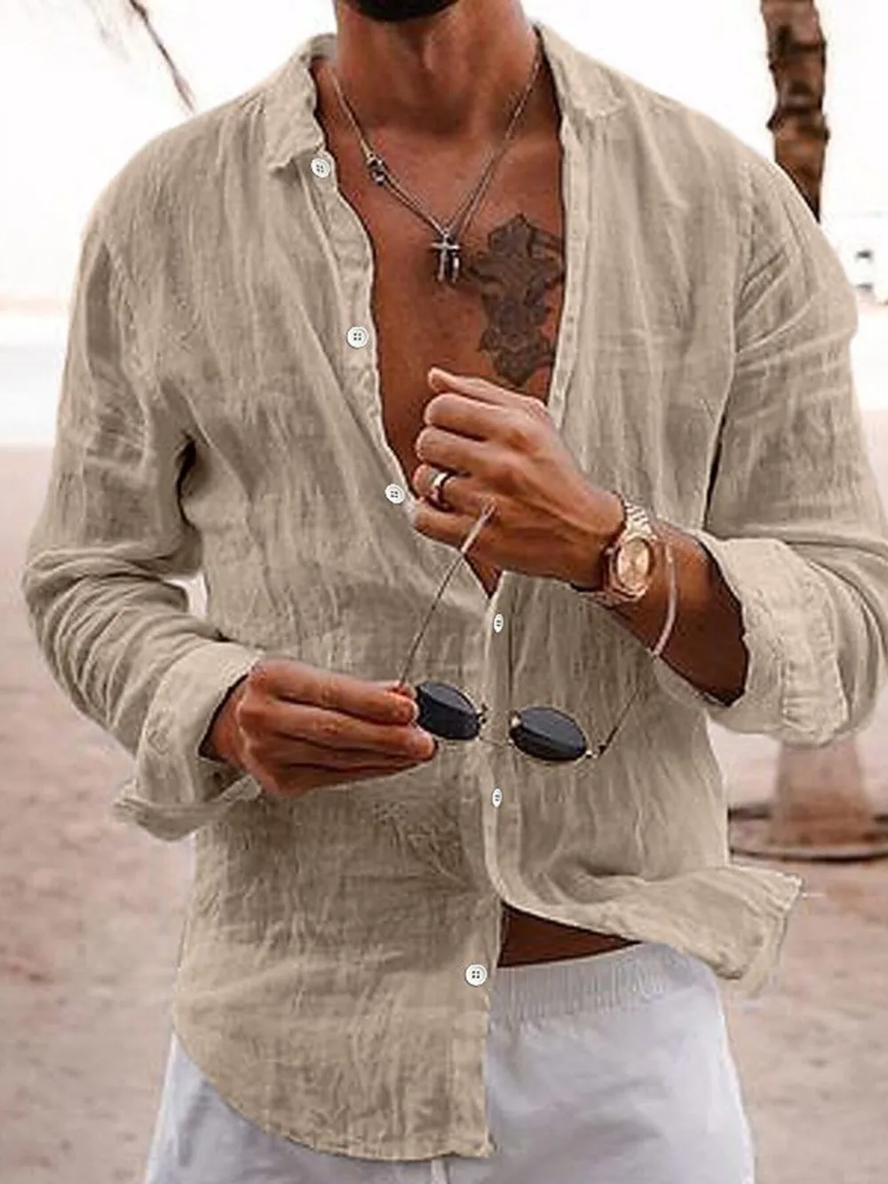 Men's Full Size Button Up Long Sleeve Shirt Plus Size, image 7