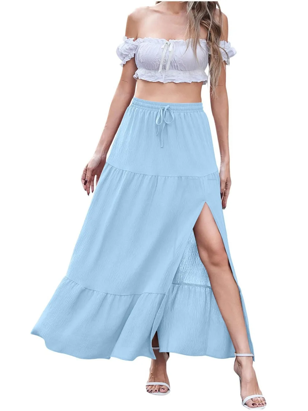 Full Size Slit Maxi Skirt Plus Size, image 14